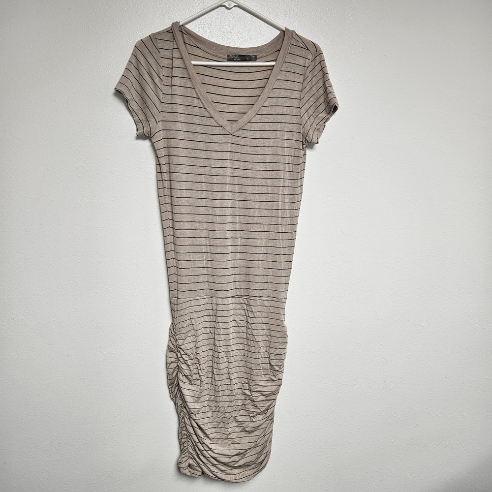 Prana Foundation Dress Womens Small Gray Striped Casual Summer Soft Stretchy